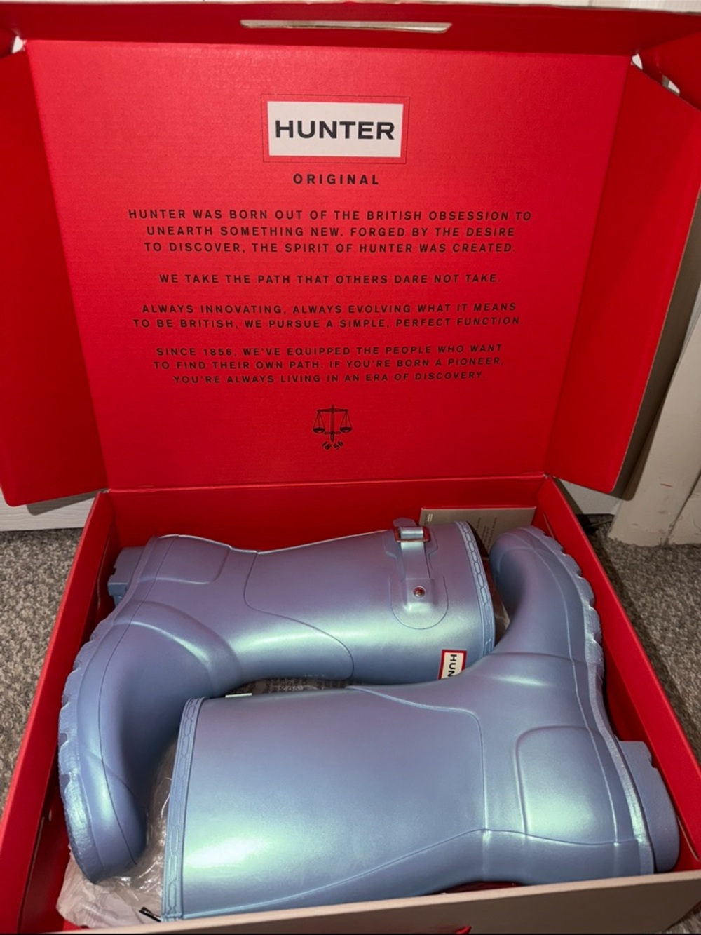 Hunter Nebula Original Rain Boots Women’s Blue Thistle - Picture 3 of 9